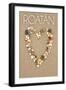 Roatan - Stone Heart on Sand-Lantern Press-Framed Art Print