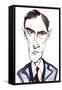 Rob Brydon, Welsh comedy actor, presenter, television host, and impressionist; caricature-Neale Osborne-Framed Stretched Canvas