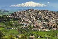 The 3350M Snow-Capped Volcano Mount Etna, Looms over the Maletto Town on its Western Flank, Maletto-Rob Francis-Photographic Print
