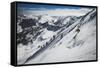 Rob Lea Backcountry Skiing Cardiac Bowl, Wasatch Mountains, Utah-Louis Arevalo-Framed Stretched Canvas