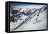 Rob Lea Backcountry Skiing Cardiac Bowl, Wasatch Mountains, Utah-Louis Arevalo-Framed Stretched Canvas