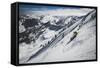 Rob Lea Backcountry Skiing Cardiac Bowl, Wasatch Mountains, Utah-Louis Arevalo-Framed Stretched Canvas