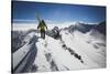 Rob Lea Booting Cardiac Ridge In The Central Wasatch Mountains, Utah-Louis Arevalo-Stretched Canvas