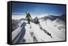 Rob Lea Booting Cardiac Ridge In The Central Wasatch Mountains, Utah-Louis Arevalo-Framed Stretched Canvas