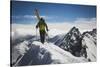 Rob Lea Booting Cardiac Ridge In The Central Wasatch Mountains, Utah-Louis Arevalo-Stretched Canvas