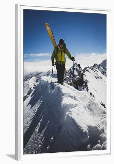 Rob Lea Booting Cardiac Ridge In The Central Wasatch Mountains, Utah-Louis Arevalo-Framed Premium Photographic Print