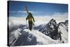 Rob Lea Booting Cardiac Ridge In The Central Wasatch Mountains, Utah-Louis Arevalo-Stretched Canvas