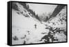 Rob Lea Hikes 200 Ft To Hwy Out Of Tanner's Chute, 3500 Ft Ski/Snowboard Couloir, Wasatch Mts, Utah-Louis Arevalo-Framed Stretched Canvas