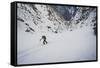 Rob Lea Hikes Up Tanner's Chute, A 3500 Foot Ski/Snowboard Couloir In The Wasatch Mountains, Utah-Louis Arevalo-Framed Stretched Canvas