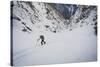 Rob Lea Hikes Up Tanner's Chute, A 3500 Foot Ski/Snowboard Couloir In The Wasatch Mountains, Utah-Louis Arevalo-Stretched Canvas