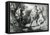 Rob Roy Parting Duellists Rashleigh and Francis Osbaldistone, Engraved by John Le Conte-James Blake McDonald-Framed Stretched Canvas