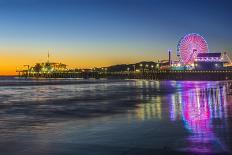 USA, California, Los Angeles, Santa Monica Pier Twilight-Rob Tilley-Photographic Print