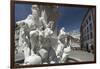 Robba fountain in Town Square and the Cathedral of St. Nicholas in the background, Ljubjlana, Slove-Sergio Pitamitz-Framed Photographic Print