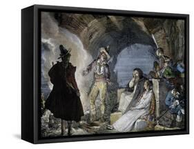 Robbers Den-Jean-Baptiste-Antoine Thomas-Framed Stretched Canvas