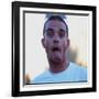 Robbie Williams Sticking His Tongue Out to Photographers at T in the Park Festival-null-Framed Photographic Print