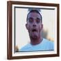 Robbie Williams Sticking His Tongue Out to Photographers at T in the Park Festival-null-Framed Photographic Print