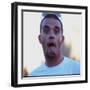 Robbie Williams Sticking His Tongue Out to Photographers at T in the Park Festival-null-Framed Premium Photographic Print