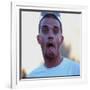 Robbie Williams Sticking His Tongue Out to Photographers at T in the Park Festival-null-Framed Photographic Print