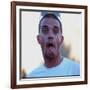 Robbie Williams Sticking His Tongue Out to Photographers at T in the Park Festival-null-Framed Photographic Print