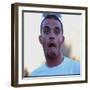 Robbie Williams Sticking His Tongue Out to Photographers at T in the Park Festival-null-Framed Photographic Print