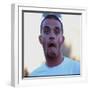 Robbie Williams Sticking His Tongue Out to Photographers at T in the Park Festival-null-Framed Photographic Print