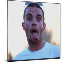 Robbie Williams Sticking His Tongue Out to Photographers at T in the Park Festival-null-Mounted Photographic Print