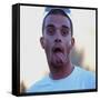 Robbie Williams Sticking His Tongue Out to Photographers at T in the Park Festival-null-Framed Stretched Canvas