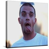 Robbie Williams Sticking His Tongue Out to Photographers at T in the Park Festival-null-Stretched Canvas