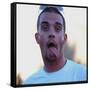 Robbie Williams Sticking His Tongue Out to Photographers at T in the Park Festival-null-Framed Stretched Canvas