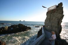 A Cliff Diver Plunges into the Pacific Ocean.-robcocquyt-Photographic Print