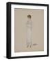 Robe crêpe de Chine blanc broderie argent-Madeleine Vionnet-Framed Giclee Print