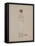 Robe crêpe de Chine blanc broderie argent-Madeleine Vionnet-Framed Stretched Canvas