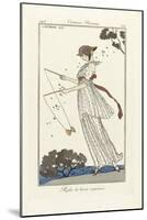 Robe De Linon Imprimé, from Costumes Parisien, Pub.1913 (Pochoir Print)-Georges Barbier-Mounted Giclee Print