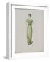 Robe de mousseline verte à corsage drapé et bordure de roses-Madeleine Vionnet-Framed Giclee Print