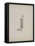 Robe du soir, fond et traîne en tissu lamé argent, broderie anémones sur dentelle argent-Madeleine Vionnet-Framed Stretched Canvas
