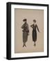 Robe gabardine et crêpe de Chine noir jaquette garnie astrakan-Madeleine Vionnet-Framed Giclee Print