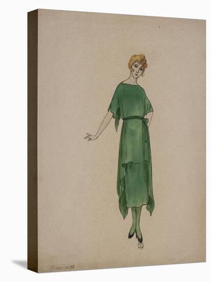 Robe grecque crêpe de Chine vert-Madeleine Vionnet-Stretched Canvas