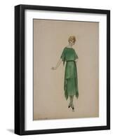 Robe grecque crêpe de Chine vert-Madeleine Vionnet-Framed Giclee Print