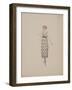 Robe mousseline de soie blanche, bord et petits noeuds tissu lamé argent-Madeleine Vionnet-Framed Giclee Print