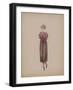 Robe mousseline de soie noire broderie perles corail-Madeleine Vionnet-Framed Giclee Print