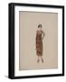 Robe serge beige volants plissés-Madeleine Vionnet-Framed Giclee Print