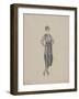 Robe serge marine, pointes serge plissée-Madeleine Vionnet-Framed Giclee Print