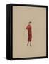 Robe serge rouge petits volants plissés-Madeleine Vionnet-Framed Stretched Canvas