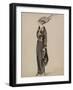 Robe velours gris boléro soie brochée grise garnie fourrure-Madeleine Vionnet-Framed Giclee Print