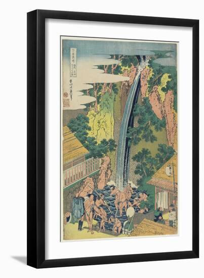 Roben Falls at Oyama in Sagami Province, C. 1833-Katsushika Hokusai-Framed Giclee Print