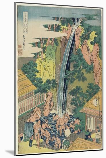 Roben Falls at Oyama in Sagami Province, C. 1833-Katsushika Hokusai-Mounted Giclee Print