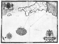 Map No.5 Showing the route of the Armada fleet, engraved by Augustine Ryther, 1588-Robert Adams-Framed Giclee Print