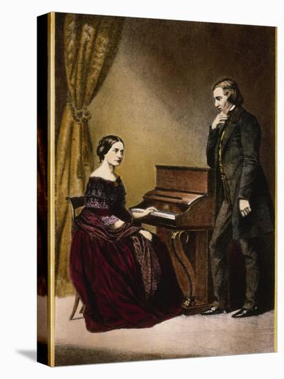 Robert and Clara Schumann, C.1850-null-Stretched Canvas