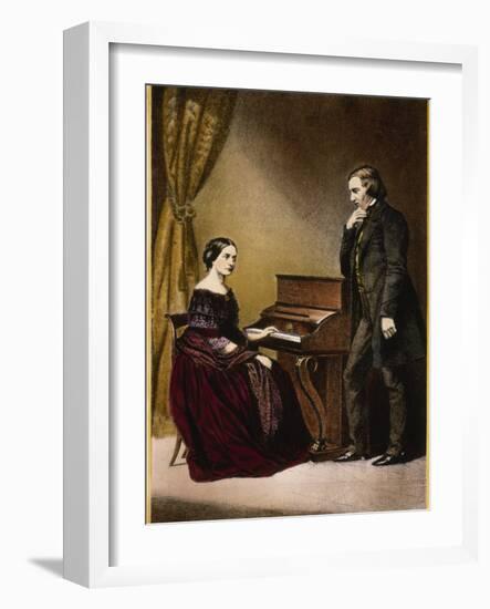 Robert and Clara Schumann, C.1850-null-Framed Giclee Print