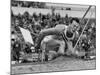 Robert B. Mathias Grimacing with the Effort of His 22 Foot 11 Inch Leap at 1952 Olympics-Mark Kauffman-Mounted Premium Photographic Print